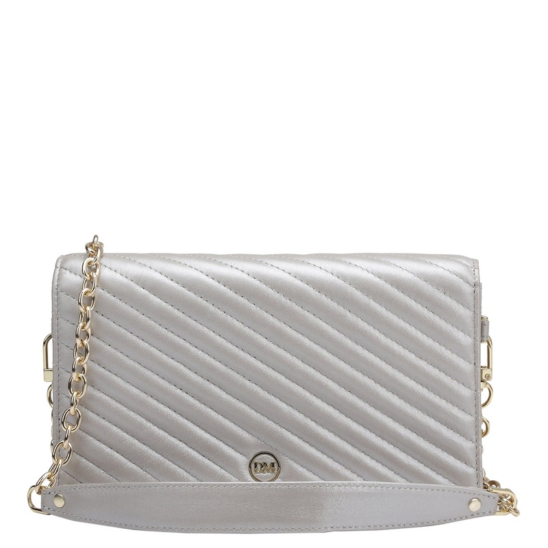 Quilting Leather Ladies Sling Wallet - Pearl