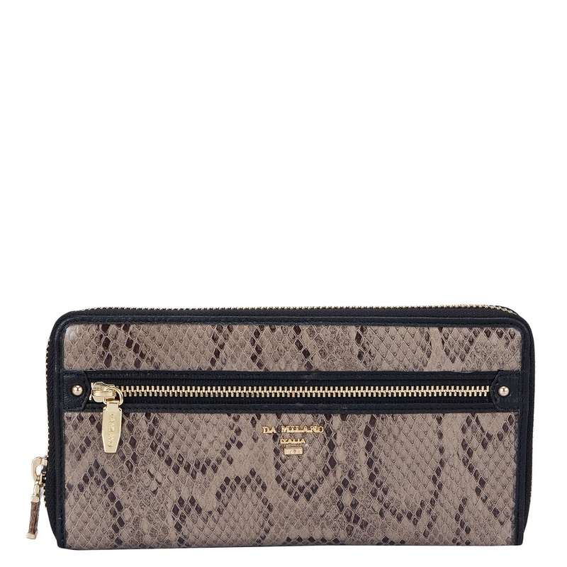 Snake Leather Ladies Wallet - Beige