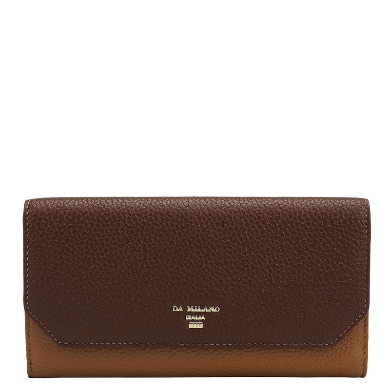 Wax Leather Ladies Wallet - Espresso & Caramel