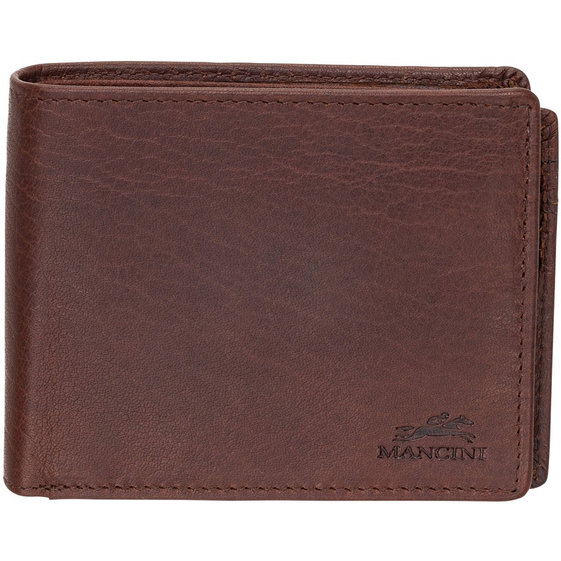 Mancini BUFFALO RFID Secure Center Wing Wallet with Coin Pocket