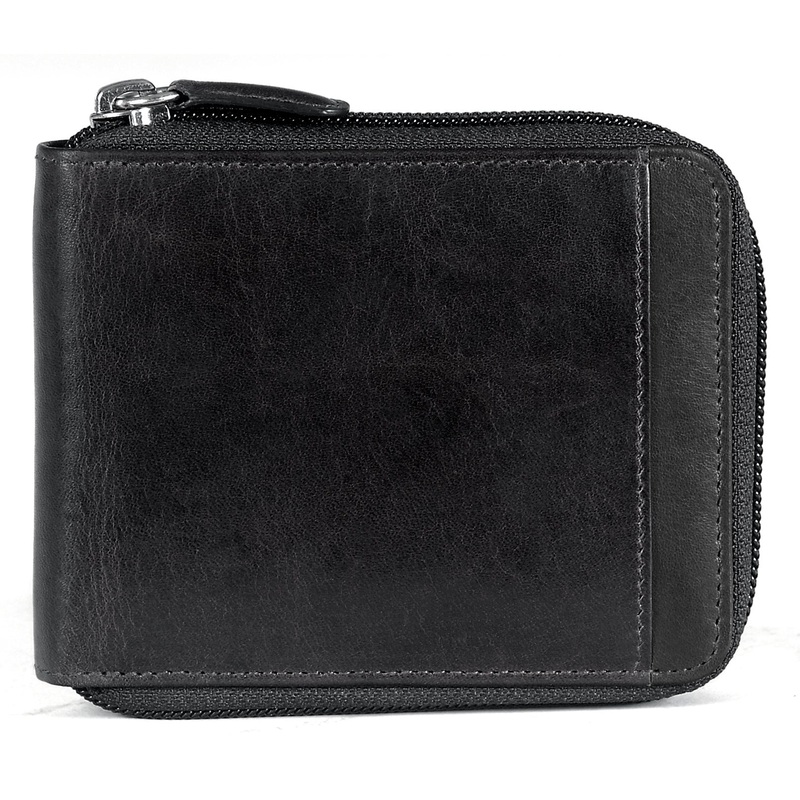 Mancini CASABLANCA Collection Mens Zippered Wallet with Removable Passcase (RFID Secure)