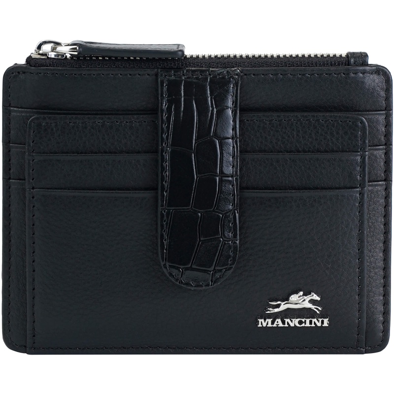 Mancini Croco2 Womens Card Case with Enhanced RFID Protection
