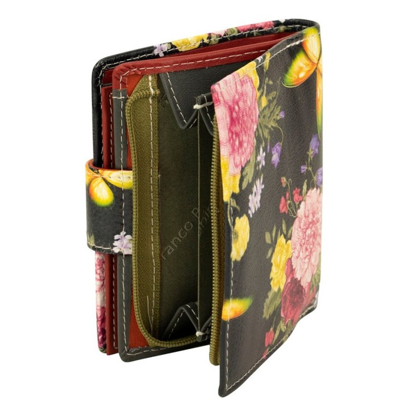 Franco Bonini - 2905 Small Tab ladies leather wallet - Floral Print