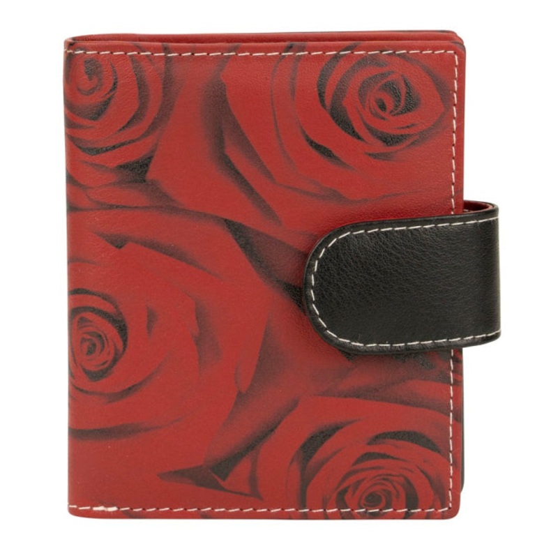 Franco Bonini - 2905 Small Tab ladies leather wallet - Rose Print