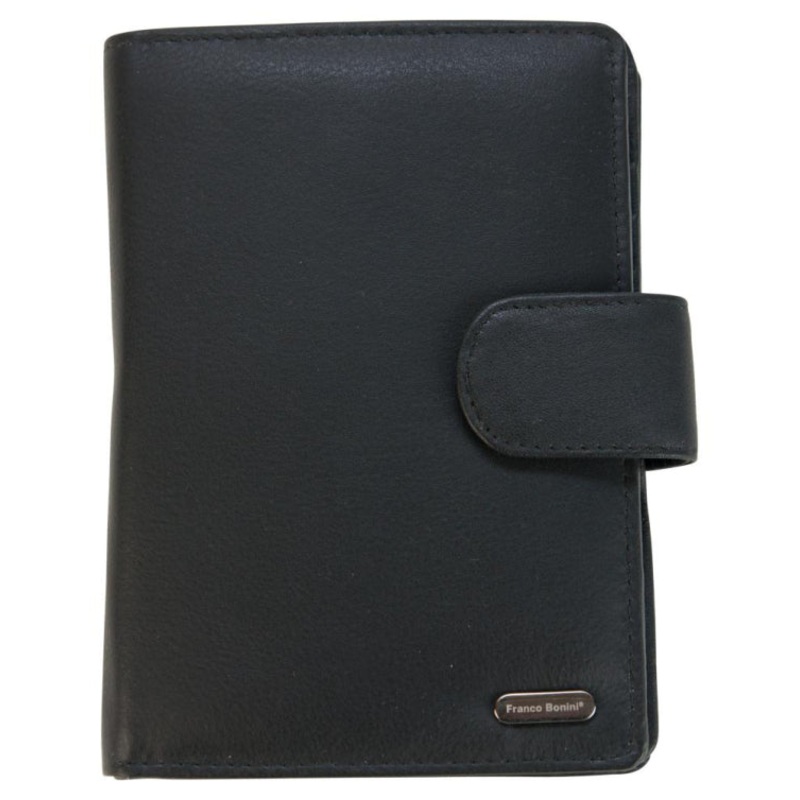 Franco Bonini - 2907 Ladies 22 Card Leather Wallet - Black