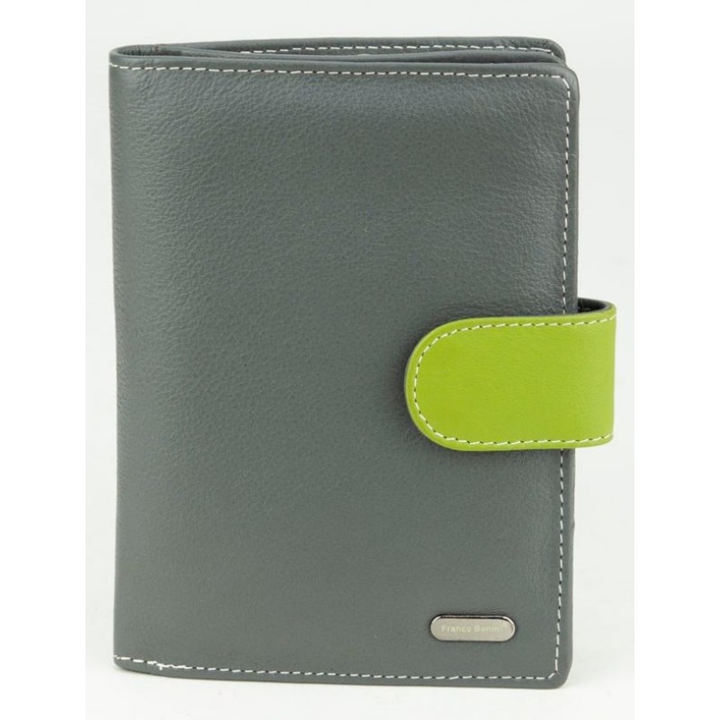 Franco Bonini - 2907 Ladies 22 Card Leather Wallet - Grey Multi