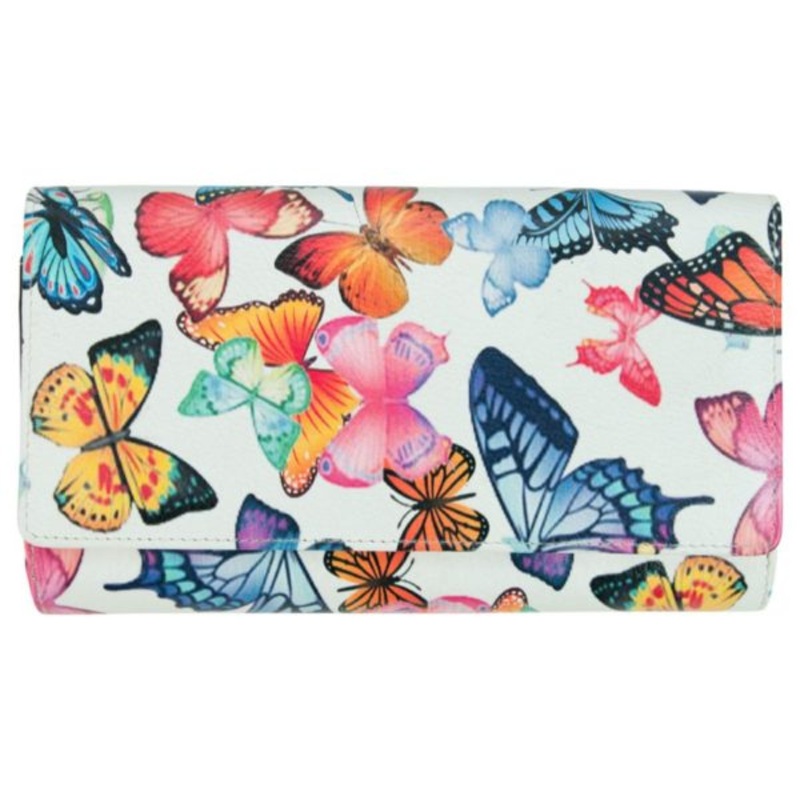 Franco Bonini - 4206 Classic Flap over ladies leather wallet - Butterfly