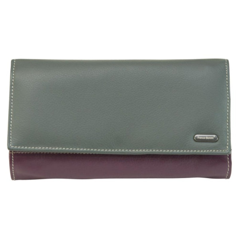 Franco Bonini - 4206 Classic Flap over ladies leather wallet - Grey Multi