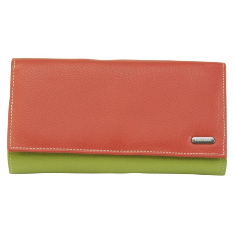 Franco Bonini - 4206 Classic Flap over ladies leather wallet - Orange Multi