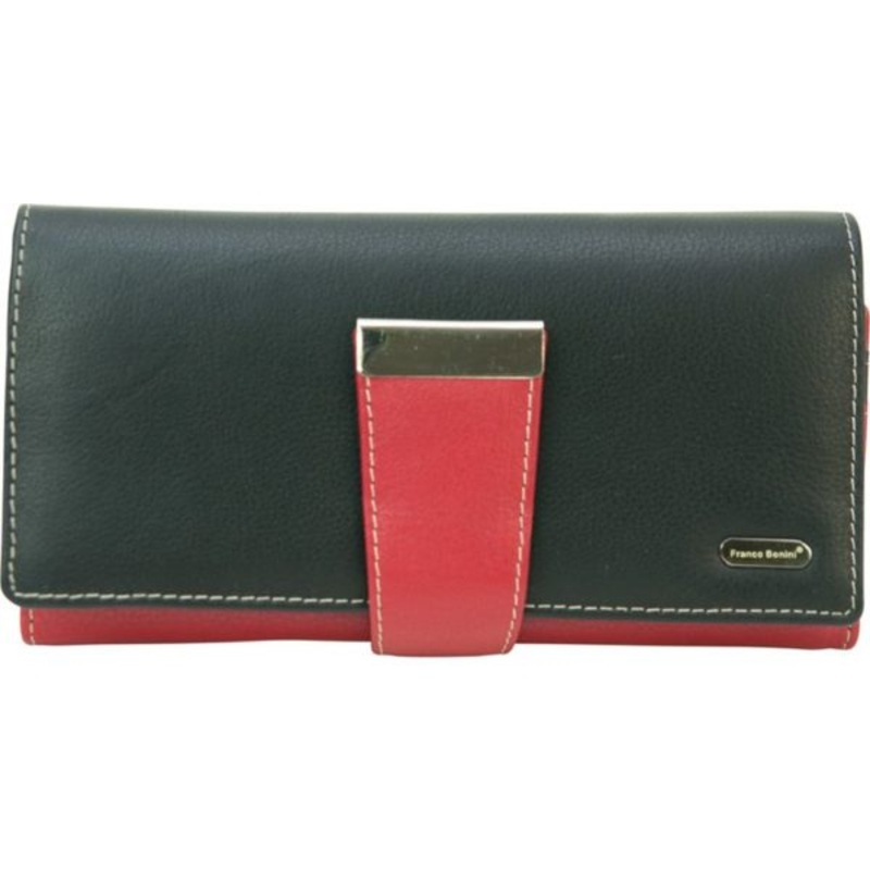 Franco Bonini - 4207 Ladies Large Leather Wallet - Black/Multi