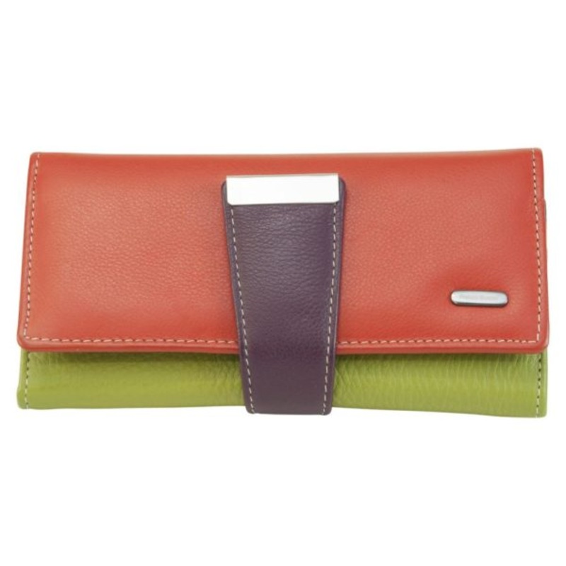 Franco Bonini - 4207 Ladies Large Leather Wallet - Orange/Multi