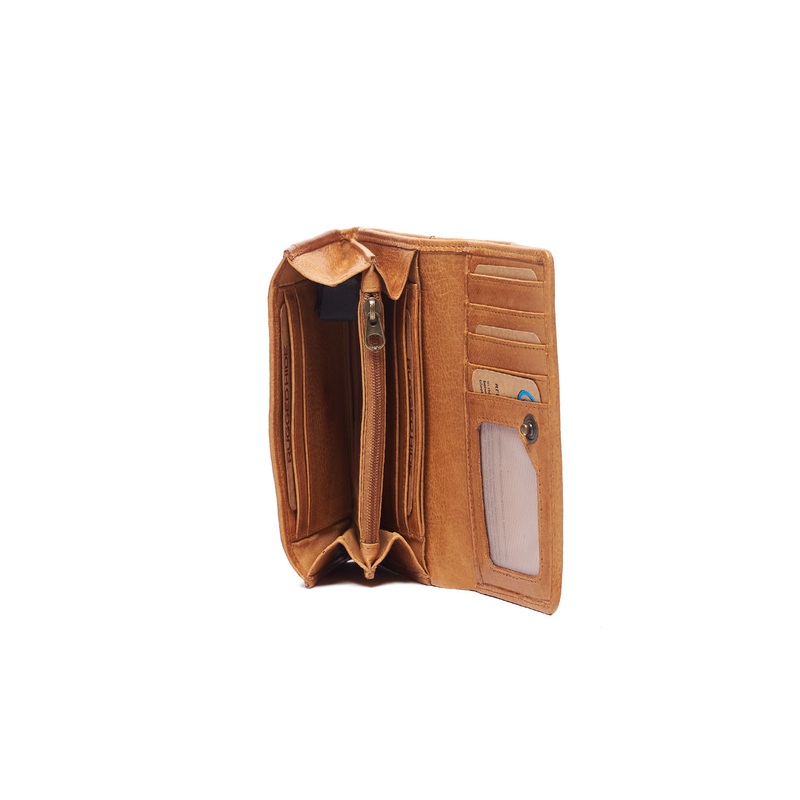 Oran - RH-482 Delta medium leather Flap over wallet - Tan