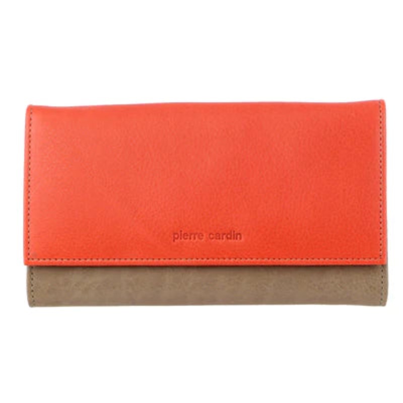 Pierre Cardin - PC3262 Leather multi colour large Wallet - Orange/Taupe