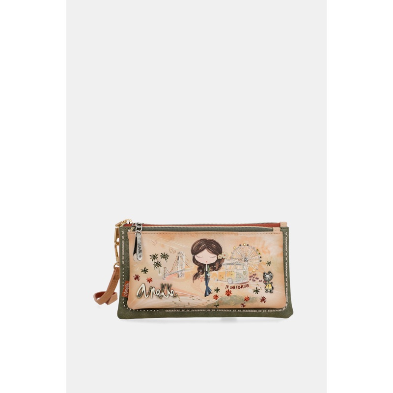 Anekke Peace & Love camel RFID wallet
