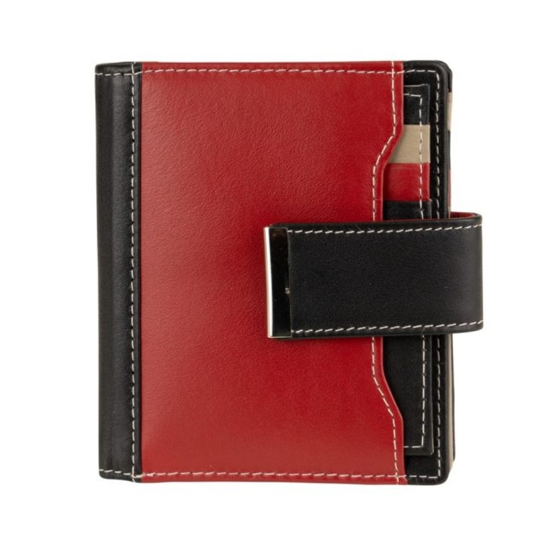 Franco Bonini 21-01 Red/multi RFID leather wallet removable card holder