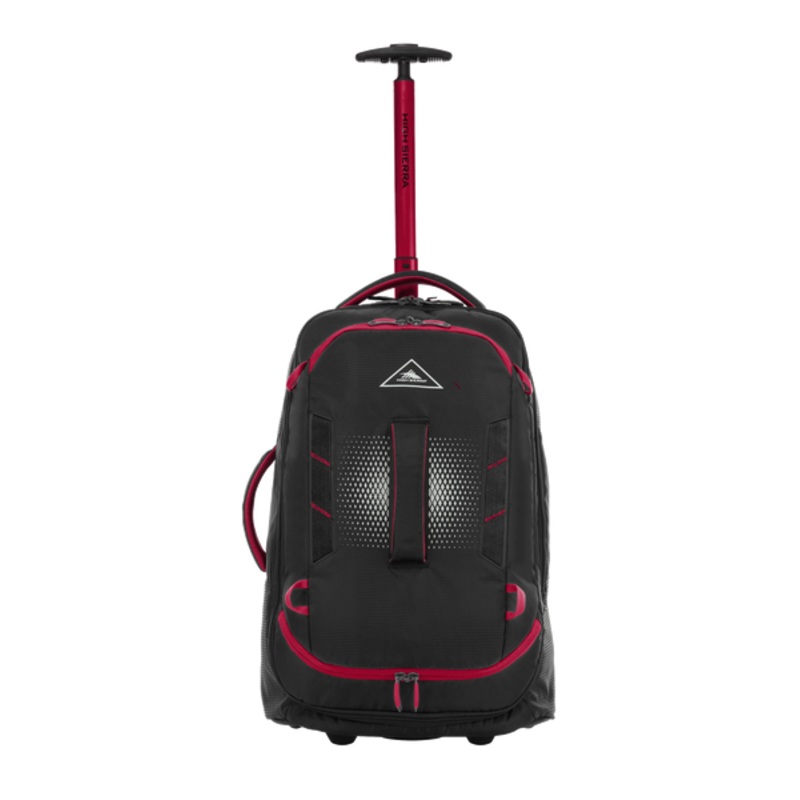 High Sierra - Composite V4 56cm Small RFID Wheeled Duffle With Backpack Straps - Black/Red