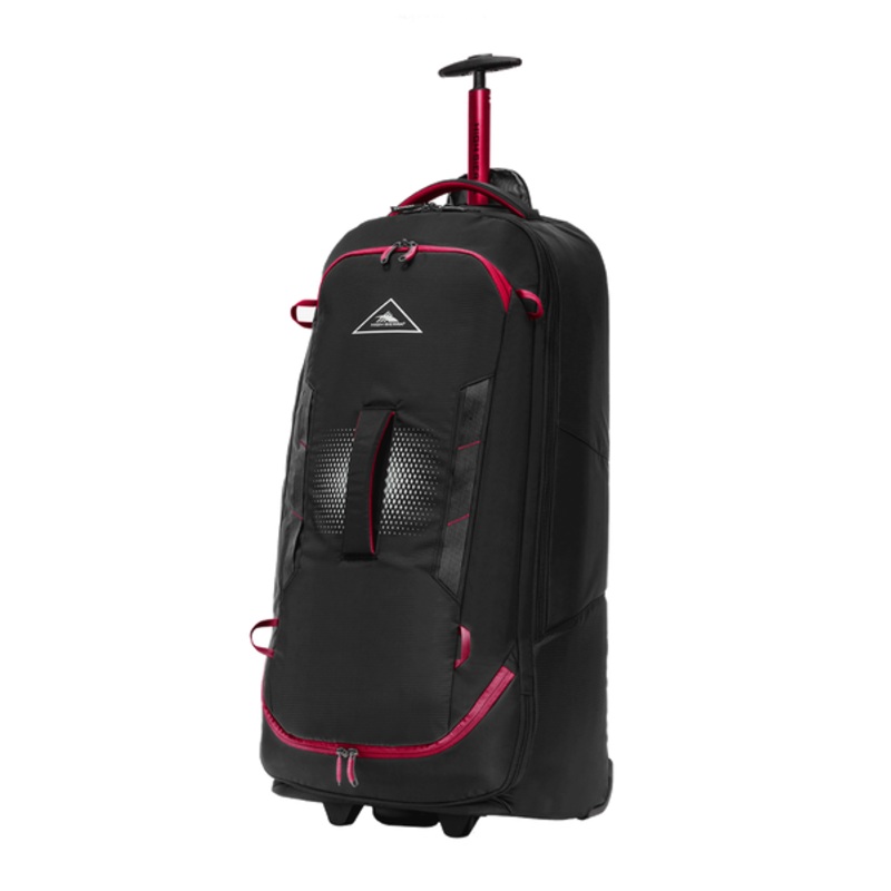 High Sierra - Composite V4 84cm Large RFID Wheeled Duffle With Backpack Straps - Black/Red