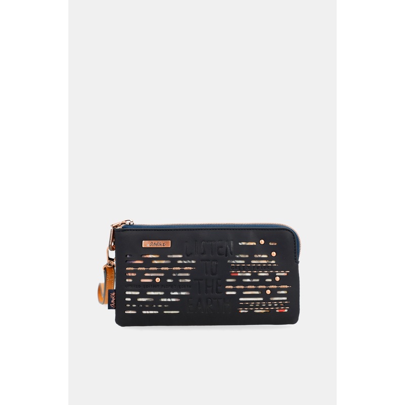 Navy blue RFID wallet Nature Pachamama