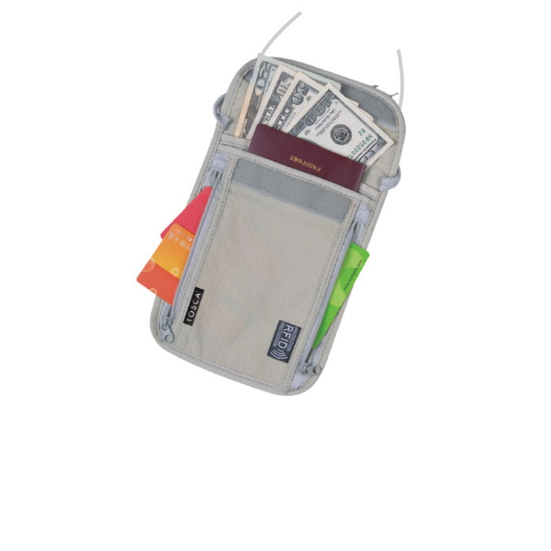Tosca - TCA012 RFID Neck Pouch - Natural