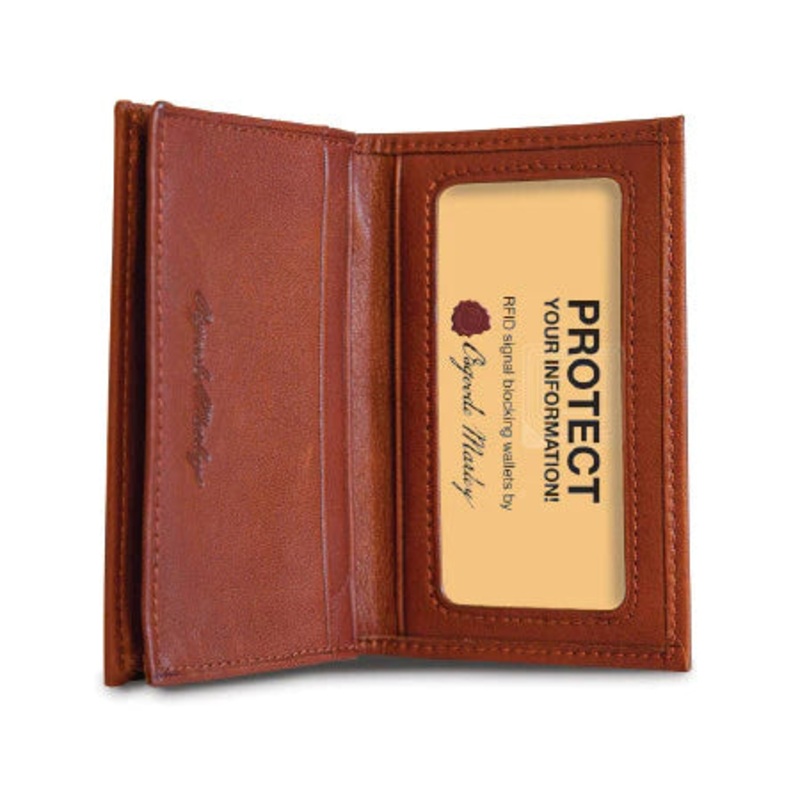 Cashmere Cowhide Leather RFID Gusseted Card Case