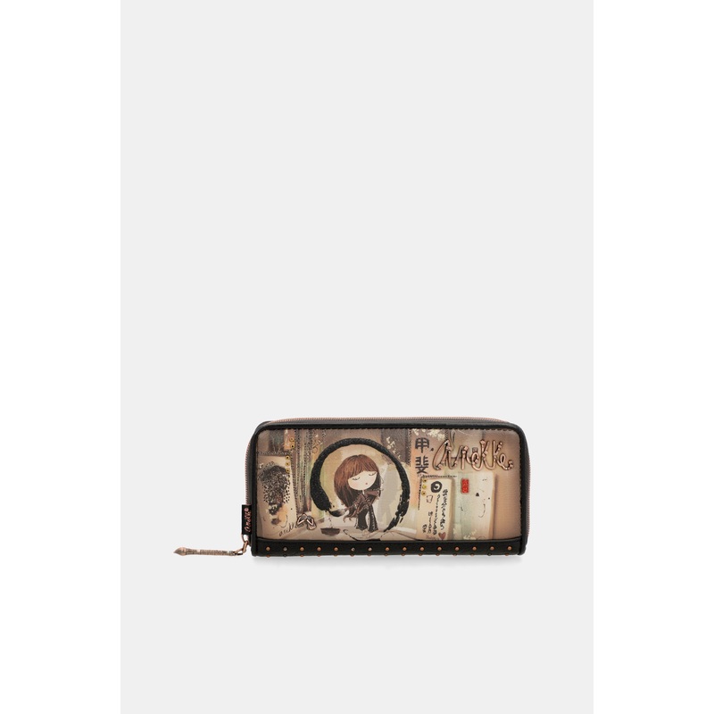 Shen large black RFID wallet