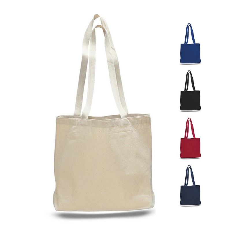 12 ct Large Canvas Value Messenger Tote Bags - By Dozen