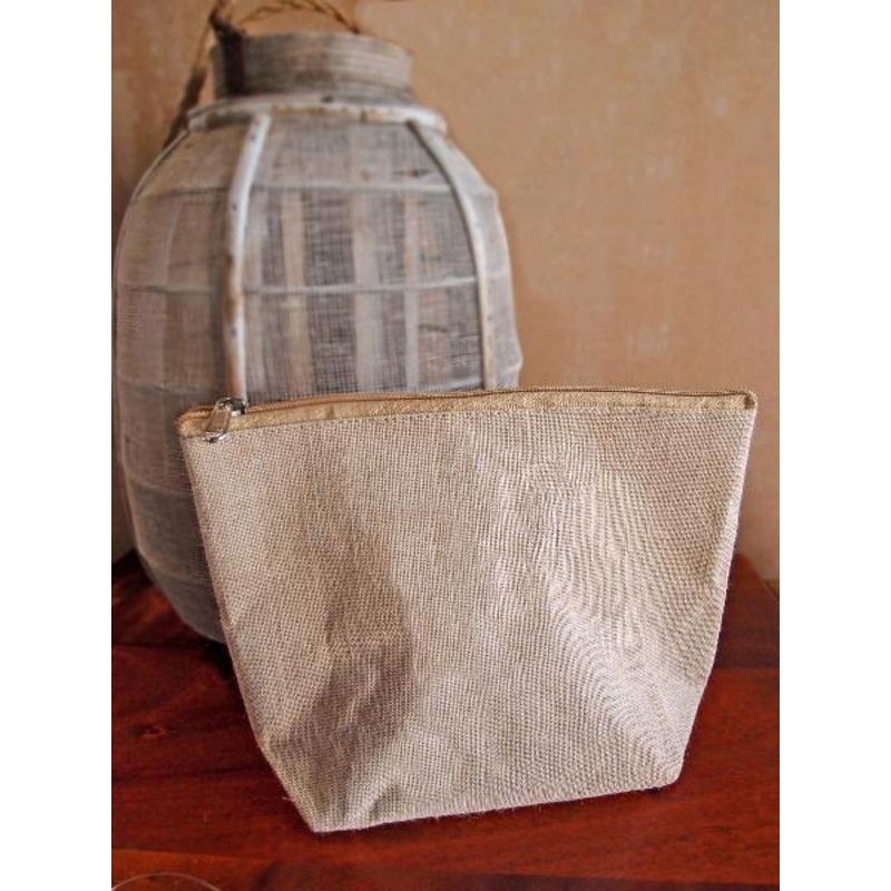 6 ct Eco Friendly Zippered Canvas Pouch Cosmetic Bag Large - By Bundle