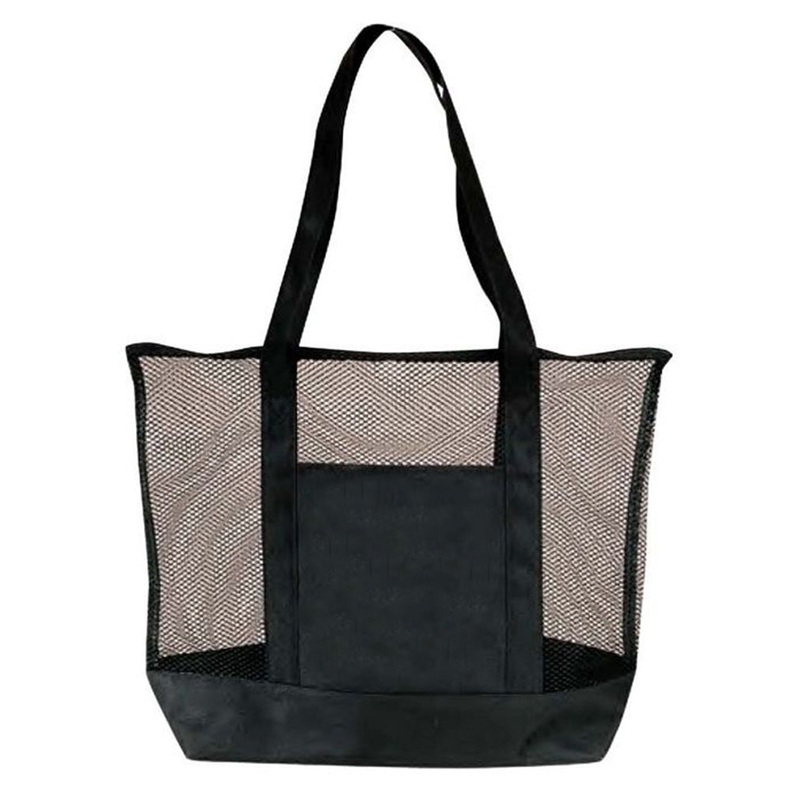 6 ct Value Zippered Double Mesh Tote Bag - Pack of 6