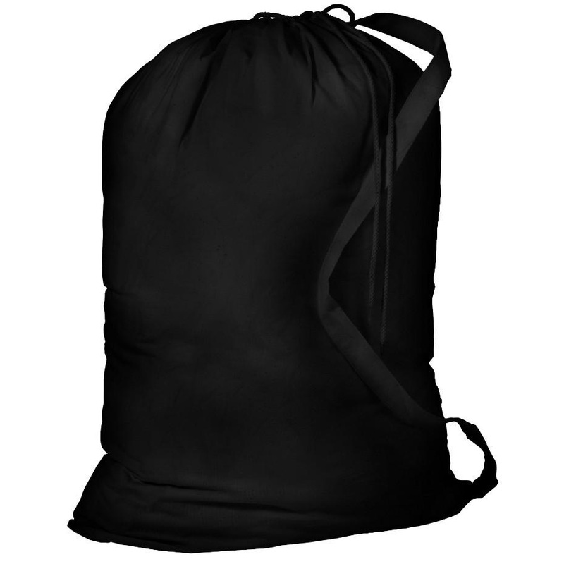 96 ct Jumbo Size Cotton Drawstring Laundry Bags Black-Natural - By Case
