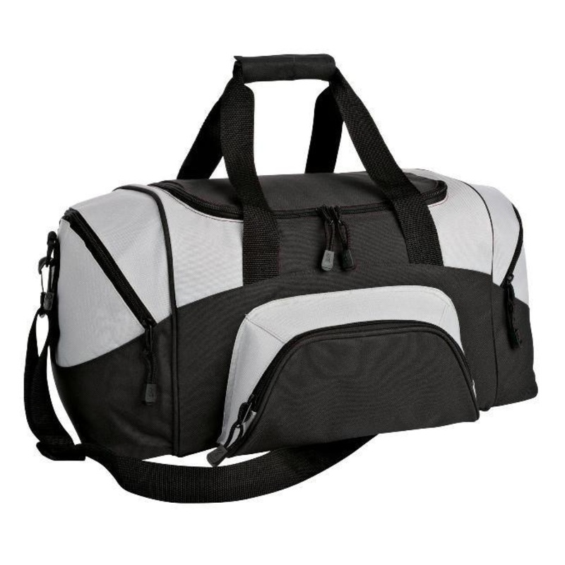 Poly Colorblock Small Sport Duffel With Zippered Pockets