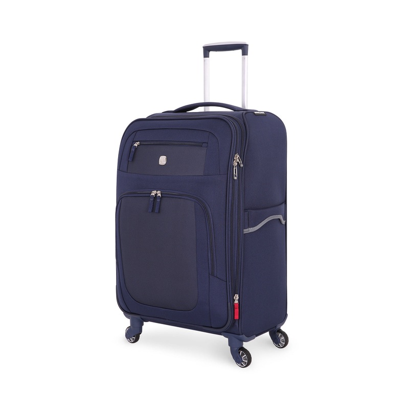 SWISSGEAR 6570 Medium Checked Spinner in Navy/Grey