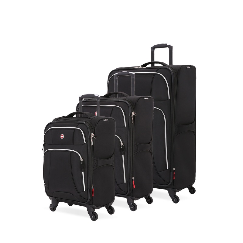 SWISSGEAR 7676 3-Piece Spinner Set in Black