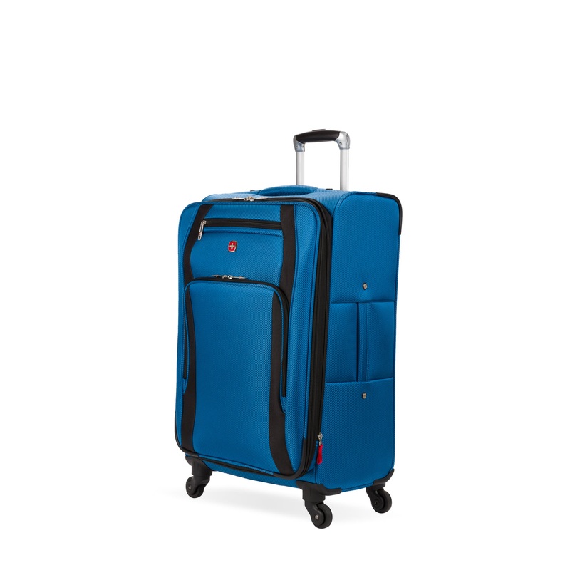 SWISSGEAR 7758 Medium Checked Spinner in Blue/Black