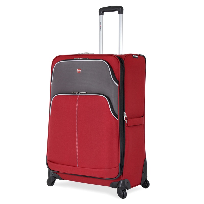 SWISSGEAR 7377 Large Checked Spinner in Red/Grey