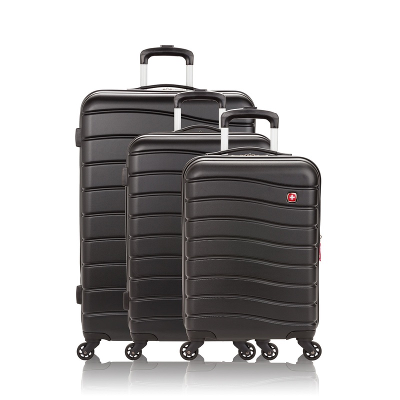 SWISSGEAR 7790 3-Piece Spinner Set in Black