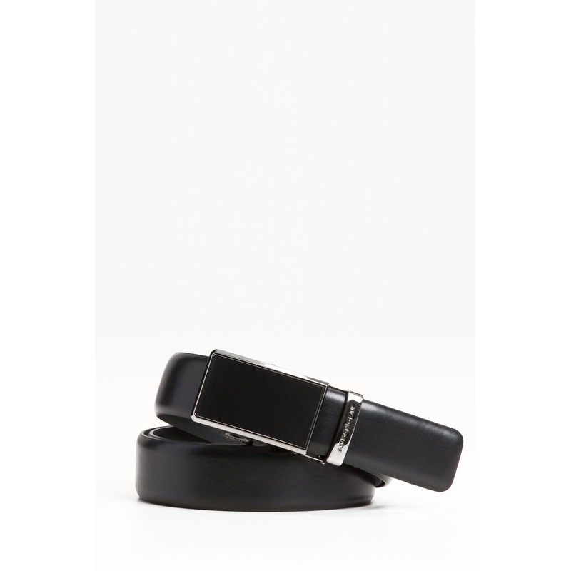 SWISSGEAR Ratchet Adjustable Leather Belt in Black