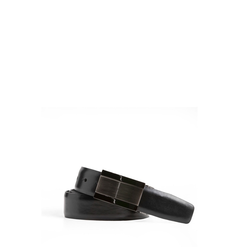 SWISSGEAR Solid Reversible Medium Leather Belt in Black/Brown