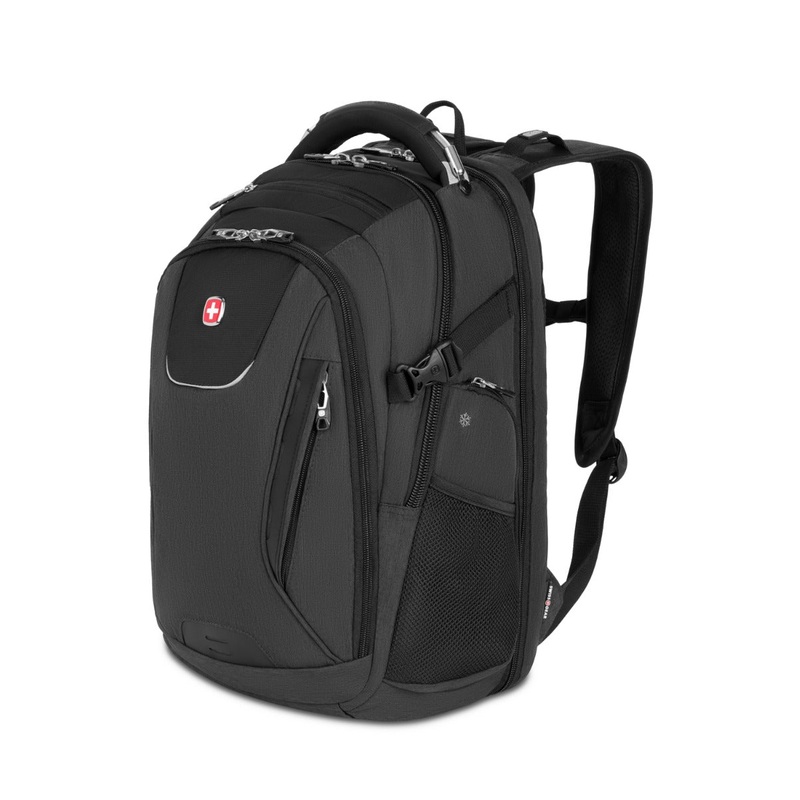 SWISSGEAR Travel Tech Elite USB ScanSmart Laptop Backpack in Black Heather