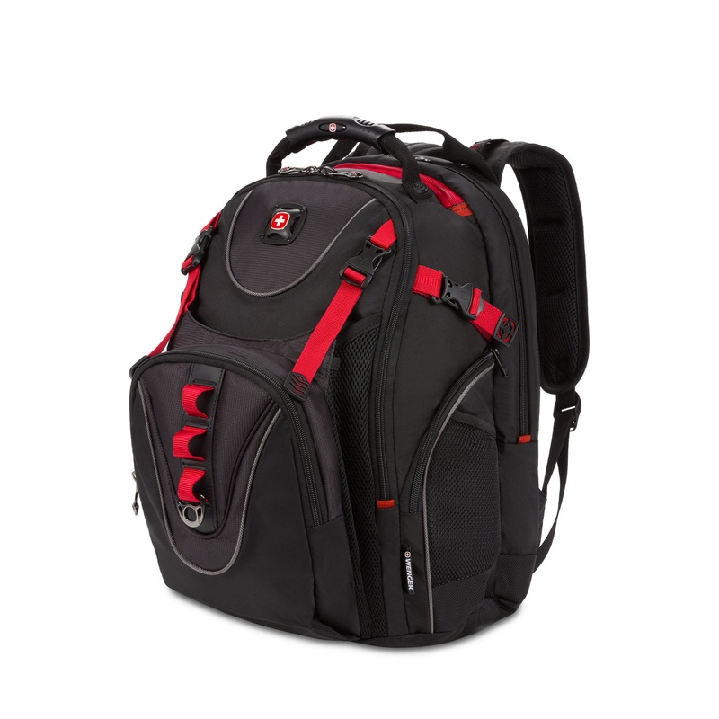 Wenger Maxxum Laptop Backpack in Black/Red