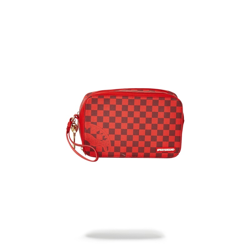 SHARKS IN PARIS RED TOILETRY AKA MONEY BAGS