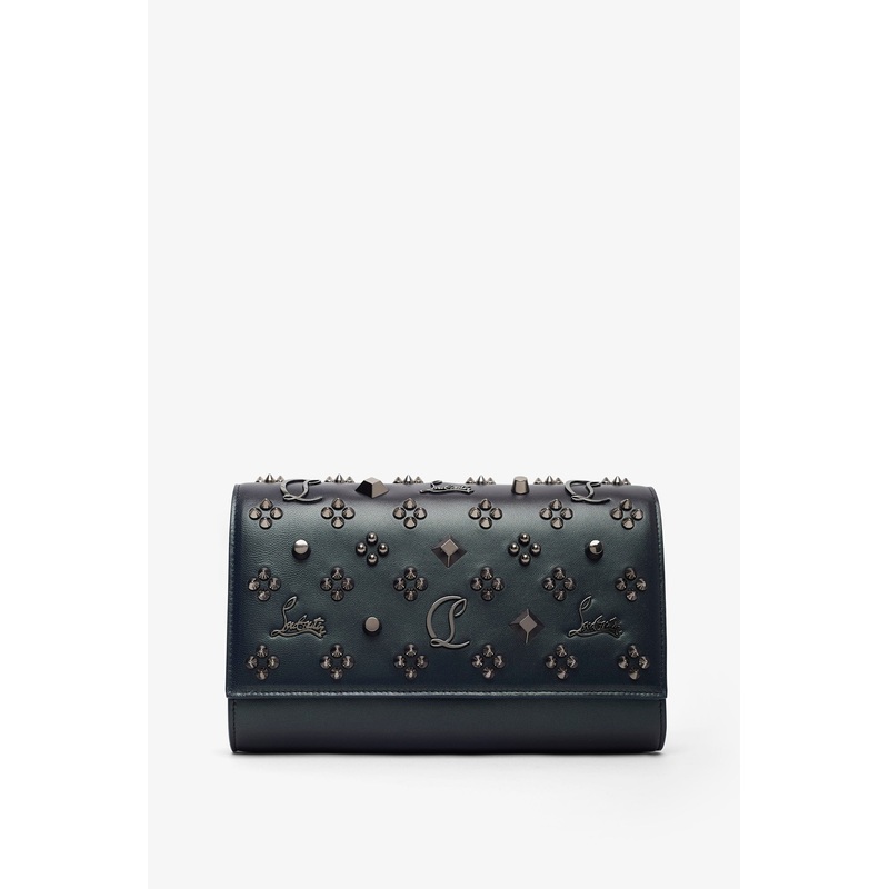 Paloma black leather clutch
