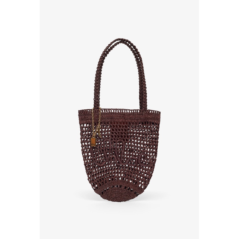Summer banana small brown tote bag