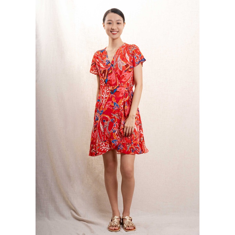 Dress 63007 Orange-Red