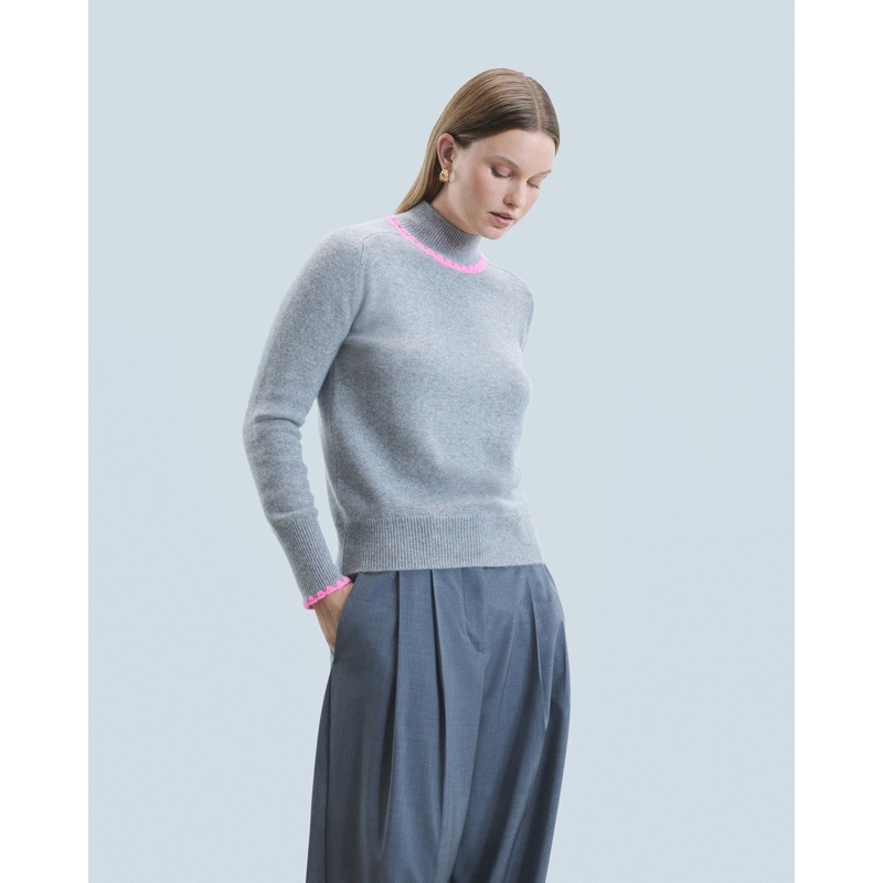 Pullover Mockneck 2401wpm02186 Gris-Chine-Fonce-F