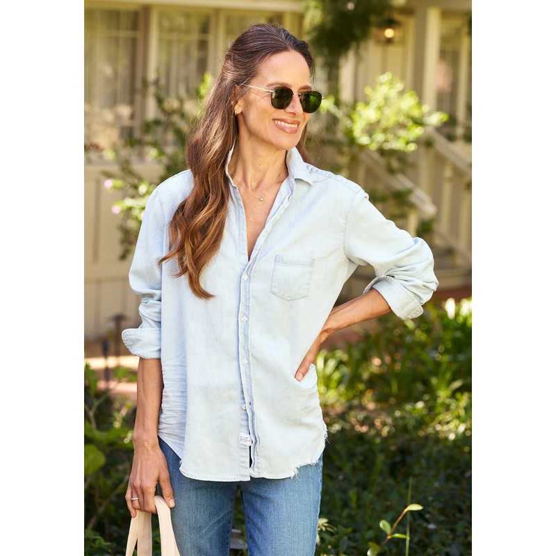 Denim Shirt E Eileen Famous De Light-Blue-Tattere