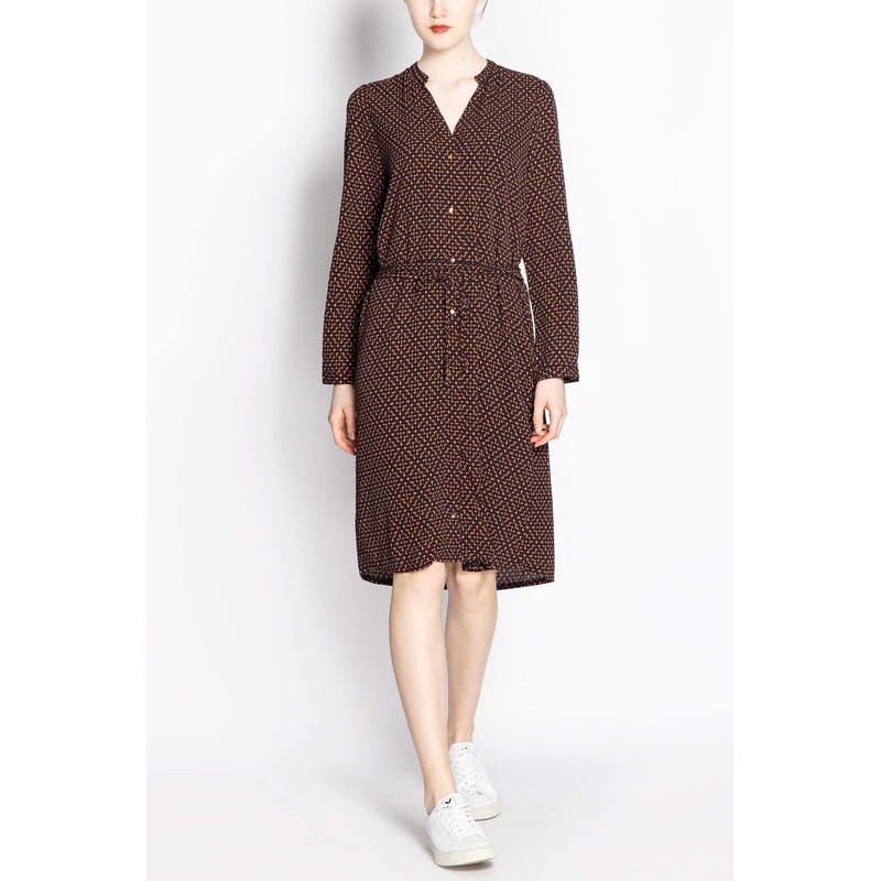 Dot Print Tie-waist Dress