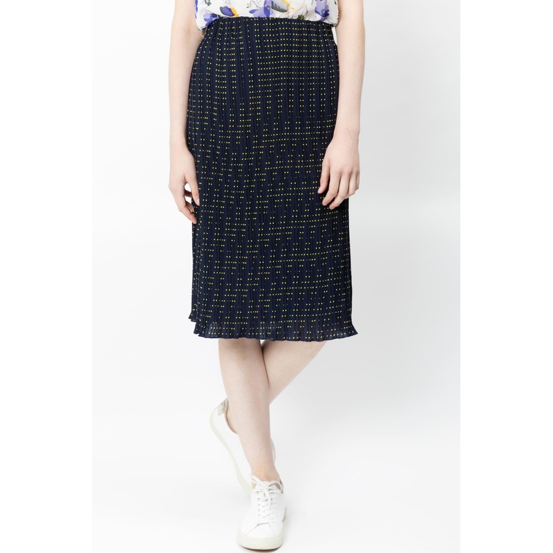 Pleated Skirt With Polka Dot Print