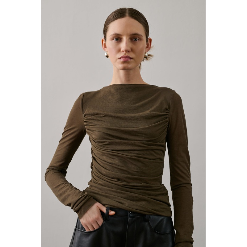 Sweatshirt Tsh0135 Gaia Marron-Kaki