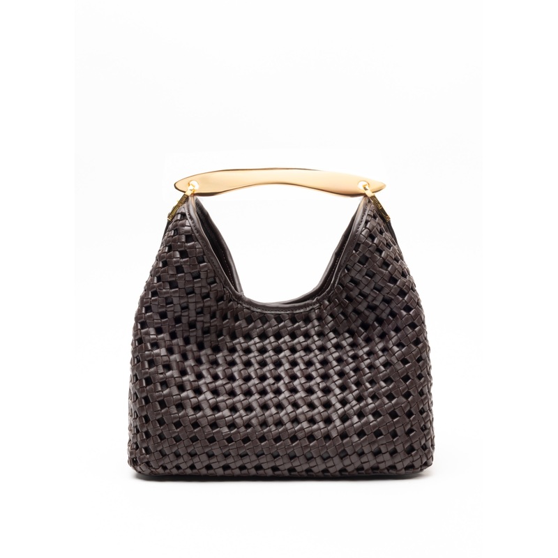 Boomerang Woven Leather Boomerang W Leat Dark-Brown