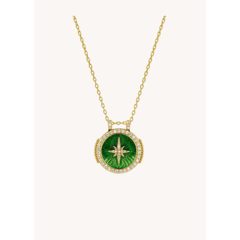 Necklace Green Diwali Co-237g Gold